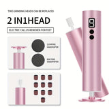 Lijadora y eliminador de pies eléctricos profesionales - 9 velocidades ajustables con pantalla digital, batería de litio recargable, diseño ergonómico para pies muertos beige, grietas de talones secos - Uso doméstico y profesional, eliminador de pies, he