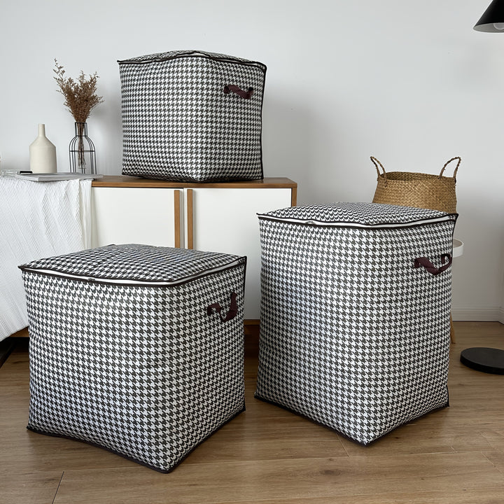 1pc Bolsa de Almacenamiento para Ropa, Bolsa Plegable con Estampado de Espiga, Bolsa Grande para Edredones, Organización y Almacenamiento del Hogar, Bajo la Cama