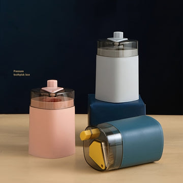 Elegante Porta Palillos Automático - Azul Claro y Blanco, Diseño Portátil de Plástico con Tapa Automática, Perfecto para Uso en Casa, Restaurante y Oficina, Accesorio de Oficina | Porta Palillos Moderno | Construcción de Plástico, Porta Palillos