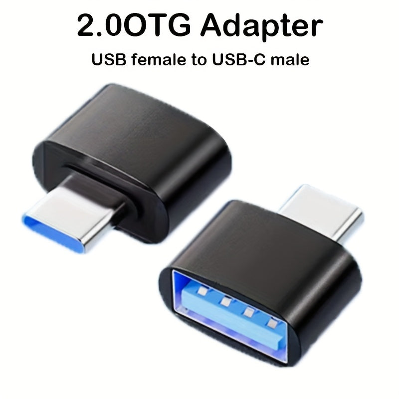 Adaptador 2.0 OTG, convertidor USB hembra a USB-C macho, 2/4 piezas, compatible con Huawei, Apple, portátiles, ordenadores de sobremesa y lectores de tarjetas