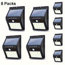 8 luces solares para exteriores, luces de seguridad solares inalámbricas con sensor de movimiento, luces solares para pared para puerta principal, jardín, garaje