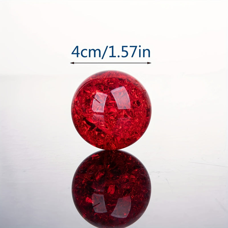 Bola de Cristal Falso Vibrante con Grietas de Hielo - Perfecta para Decoración del Hogar, Fotografía, Adivinación y Feng Shui - Regalo Ideal para Navidad, Halloween, Cumpleaños y San Valentín - Disponible en Rosa, Púrpura, Rojo, Verde, Azul, Transparent
