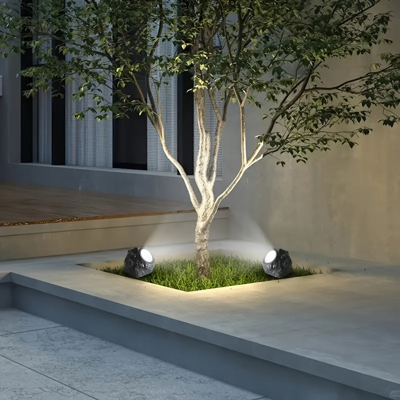 2pcs Luces de Resina Solar, Lámpara LED para Paisaje Exterior Blanco Cálido/Blanco Foco, Suelo Enterrado, Superficie Pulida, Portátiles con Control de Interruptor, Adecuadas para Parques, Villas, Céspedes, Decoraciones de Bodas y Cumpleaños - Impermeable
