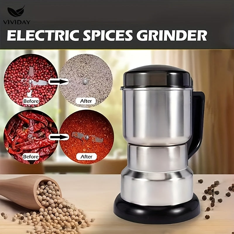 Estándar estadounidense, molinillo eléctrico de acero inoxidable con 8 cuchillas para café, granos y frutos secos