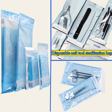 20/50 bolsas desechables para almacenamiento de herramientas de uñas - autosellantes, resistentes a altas temperaturas, sin fragancia, ideales para cosméticos profesionales, pedicura y herramientas de peluquería en salones caseros, uso único