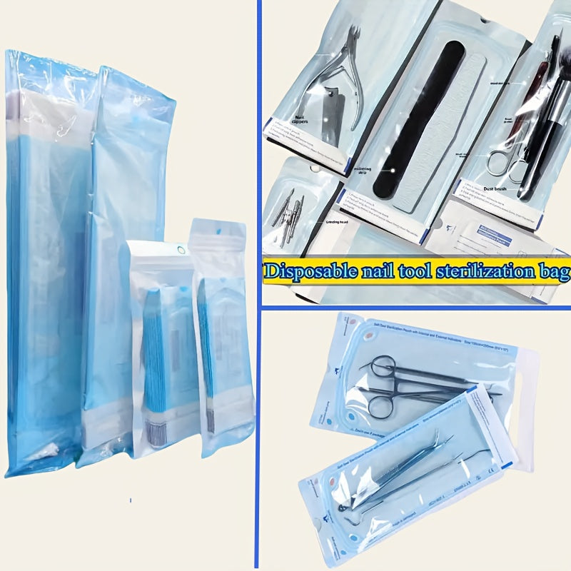 20/50 bolsas desechables para almacenamiento de herramientas de uñas - autosellantes, resistentes a altas temperaturas, sin fragancia, ideales para cosméticos profesionales, pedicura y herramientas de peluquería en salones caseros, uso único
