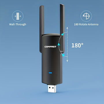 Adaptador WiFi USB de Doble Banda 1300Mbps 2.4G/5.8GHz, Tarjeta de Red Inalámbrica con Soporte 802.11AX para Portátiles/Computadoras de Escritorio/Dispositivos de Internet, Actualización de Wifi para Portátiles | Tarjeta Wifi Moderna | Conexión Estable