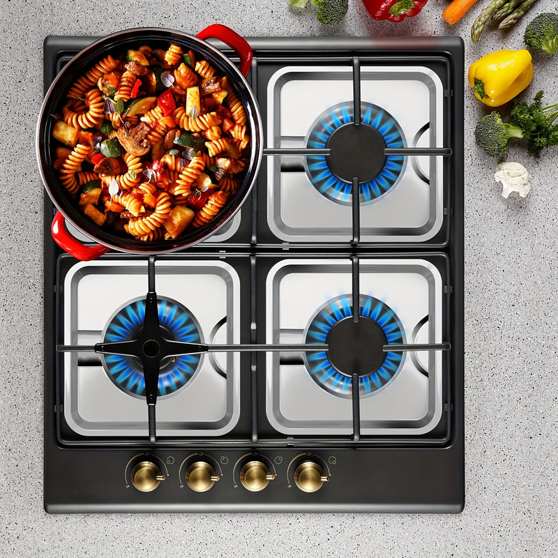 Base de estufa de gas de acero inoxidable para el hogar, cubierta cuadrada del quemador, bandeja de goteo, cubiertas de revestimiento de quemador de estufa de gas (19,48 cm X 19,48 cm) - Compatible con WP786333, 786333, AP6011553, PS11744751