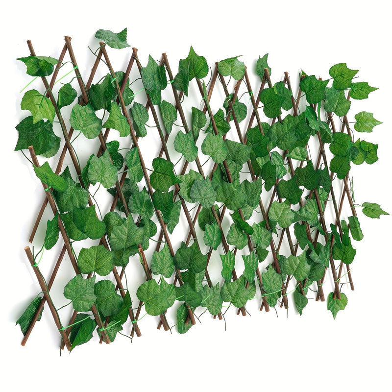 Cerca de privacidad extensible con hojas artificiales de sandía, pantalla ajustable para jardín exterior, pared duradera de seto plástico verde para patio, balcón o alberca, protección solar, barrera contra el viento y pantalla decorativa, cerca decorati