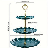 Bandeja de plástico de 3 niveles para dulces, frutas secas o frutas, estilo festivo, ideal para fiestas, bodas, restaurantes y buffets, 1 unidad