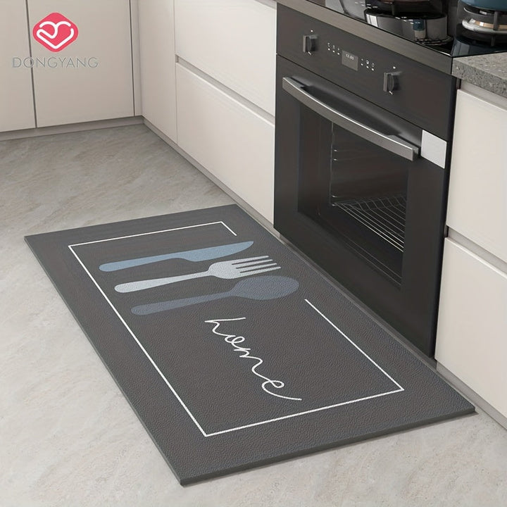 1pc Alfombra de cocina de piel sintética Dongyang, antideslizante, hecha a máquina, lavable a mano, duradera, tapete de tira larga para entrada, pasillo, lavandería, sala de estar