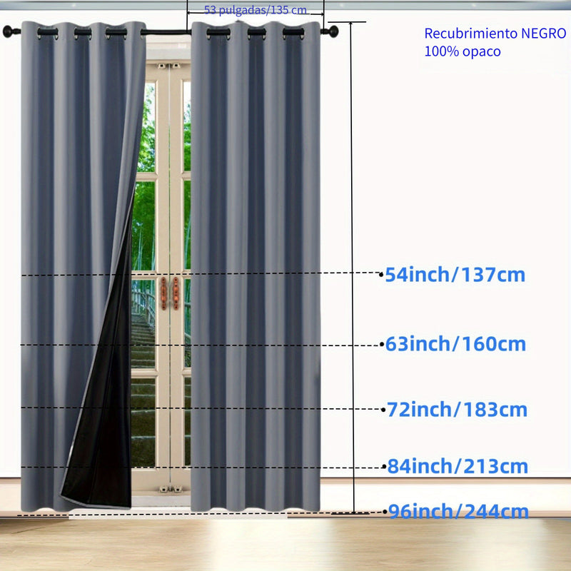 1pc Cortina Opaca de Lujo para Puerta - Color Sólido Intenso con Ojales en la Parte Superior, Diseño de Privacidad Completa para Dormitorio, Sala de Estar, Decoración de Oficina