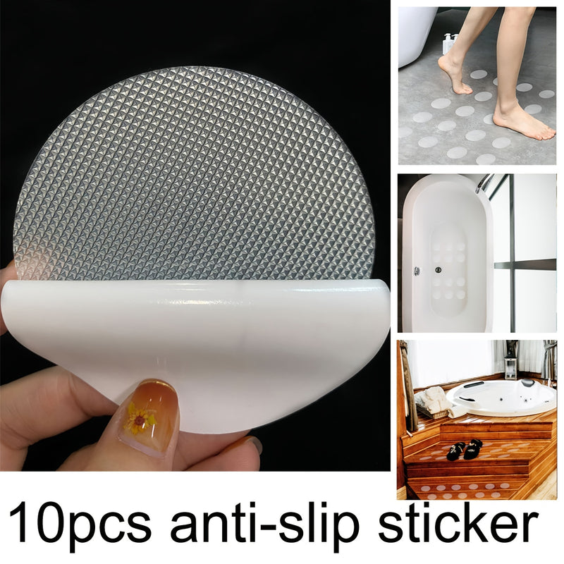 10 piezas de pegatinas antideslizantes, PEVA circular, transparente, impermeable, escaleras, escalones, ducha, bañera, pegatinas antideslizantes, cinta de seguridad, alfombrilla para bañera