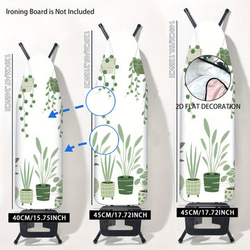 2D Plano, Cubierta de Tablero de Planchar 2D Plano - Lavable, Fácil de Instalar, Se Ajusta a la Mayoría de Tamaños Estándar, Patrón Floral y Hoja Vibrante, No Incluye Tablero de Planchar, Ideal para Decoración del Hogar, Cubierta de Tablero de Planchar,