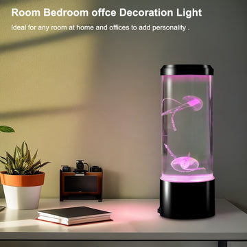 1 lámpara de medusa, luz estilo acuario para un ambiente relajante, interruptor de un solo toque, adecuada para decoración del hogar o la oficina, regalo de vacaciones.