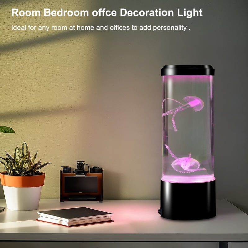 1 lámpara de medusa, luz estilo acuario para un ambiente relajante, interruptor de un solo toque, adecuada para decoración del hogar o la oficina, regalo de vacaciones.