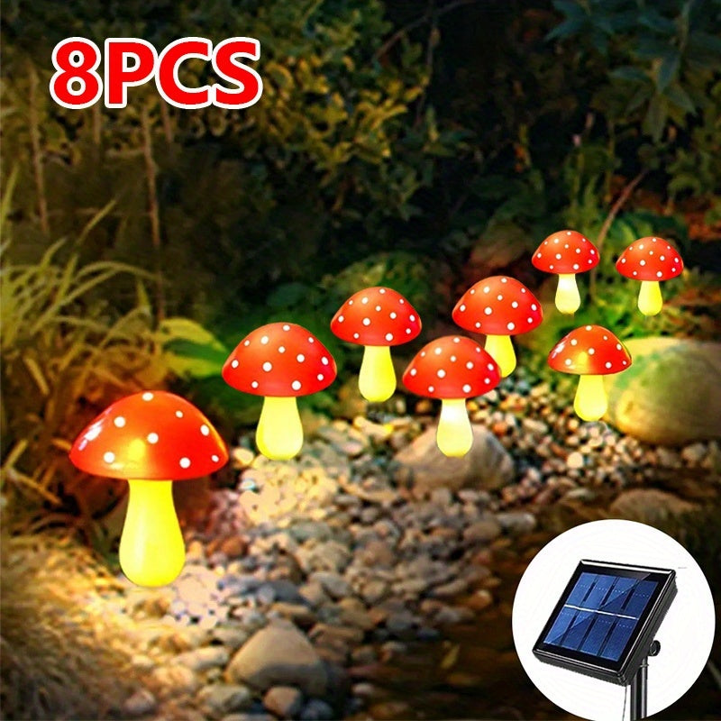 Luces de Cadena Solares para Jardín Exterior, Luces de Hadas con 8 Modos, Decoraciones de Fiesta al Aire Libre en Forma de Champiñón, Día de San Valentín, Boda, Luzes para Crear Ambiente Festivo - para Patio, Jardín y Decoración del Césped