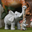 Figuras de elefante de resina con columpio - Estatuas de animales coleccionables de dibujos animados para decoración del hogar - Decoraciones versátiles para interiores y exteriores para todas las fiestas - No se requiere energía