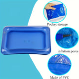 Baño de pies inflable cuadrado, recipiente de pies portátil, baño de pies para entrada de piscina, kit de limpieza de piscina y pedicura
