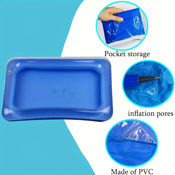 Baño de pies inflable cuadrado, recipiente de pies portátil, baño de pies para entrada de piscina, kit de limpieza de piscina y pedicura