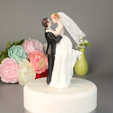 Decoración de pastel de boda elegante - Figura de resina de novia y novio, diseño estereoscópico 3D, perfecto para decoraciones de fiesta de boda, exhibición romántica de mesa, decoración de boda de pareja