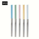 Palillos de Acero Inoxidable en Colores de Frutas Frescas y Macaron, Divididos para Comidas, Cocina de Hogar, Aleación Antideslizante y Antiescaldado, Un Palillo por Persona, Regalo del Día del Padre, Estudiantes, Oficina, Viajes al Aire Libre y Picnic