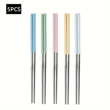 Palillos de Acero Inoxidable en Colores de Frutas Frescas y Macaron, Divididos para Comidas, Cocina de Hogar, Aleación Antideslizante y Antiescaldado, Un Palillo por Persona, Regalo del Día del Padre, Estudiantes, Oficina, Viajes al Aire Libre y Picnic