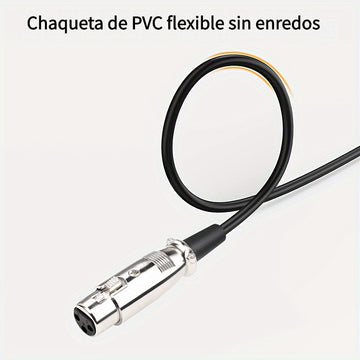 Cable de Audio i-Zclive Premium de 3.5mm a XLR - Macho a Hembra, Cobre Puro Bañado en Oro, Aleación de Zinc y Aluminio, Ideal para Micrófonos y Consolas de Mezcla, Cable Redondo Duradero con Diseño de Notas Musicales