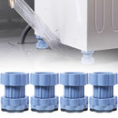1 pieza de VISNFA, cojín de lavadora anti-vibraciones, ajustable, absorbe golpes y ruidos, estabilizador de pies de goma antideslizante, protección contra desplazamientos para pedestales de lavadoras, blanco y azul, estabilizador de lavadoras, estabilida