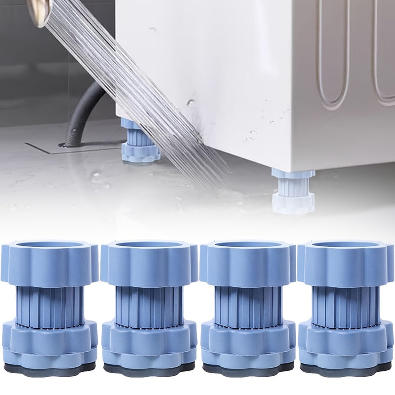 1 pieza de VISNFA, cojín de lavadora anti-vibraciones, ajustable, absorbe golpes y ruidos, estabilizador de pies de goma antideslizante, protección contra desplazamientos para pedestales de lavadoras, blanco y azul, estabilizador de lavadoras, estabilida