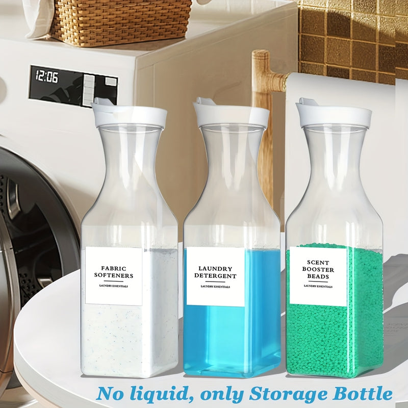 1pieza Dispensador de Loción, Dispensador Cuadrado de 1000Ml, Dispensador de Detergente para Lavandería, Dispensador de Suavizante de Plástico, Contenedor Líquido para Lavandería, Cans de Refuerzo de Aroma con 4 etiquetas, Organizador de Lavandería