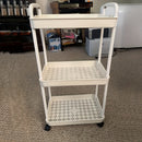 Carrito Organizador de Almacenamiento Multinivel - Plástico Duradero, Fácil de Mover, Ideal para Cocina, Baño, Dormitorio - Blanco y , 2D Plano