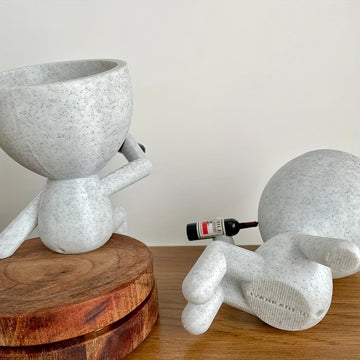 Maceta de Resina Boho-Chic para Suculentas - Diseño de Botella de Vino Lindo para Decoración de Hogar y Bar, Regalo Perfecto para Amantes de las Plantas