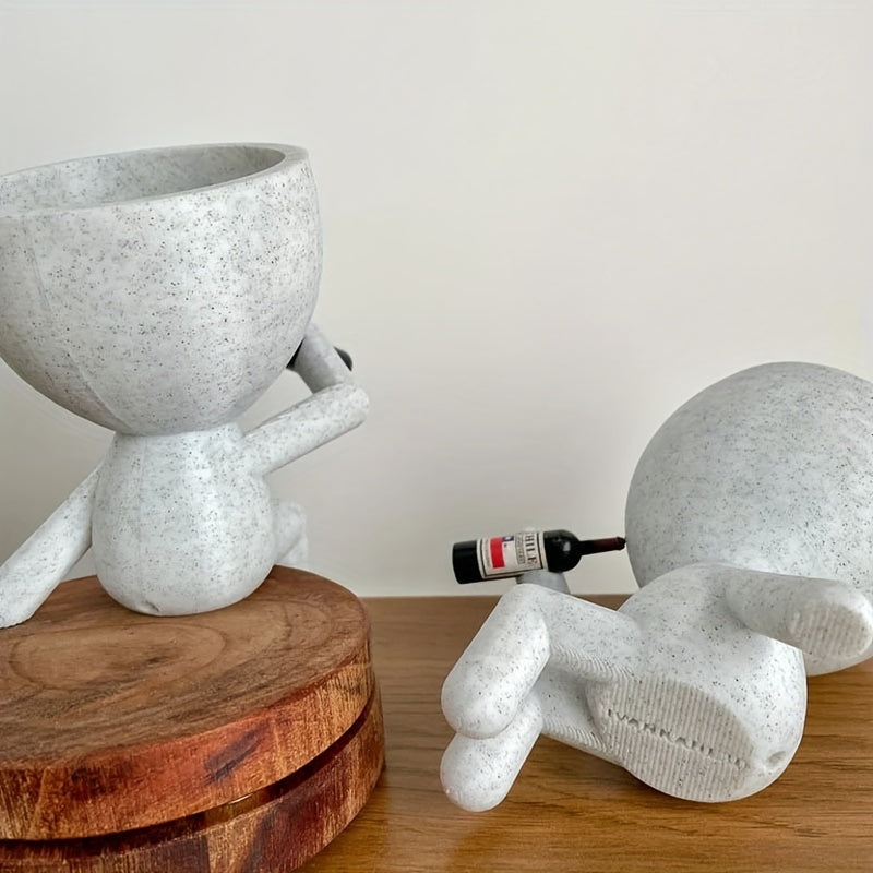 Maceta de Resina Boho-Chic para Suculentas - Diseño de Botella de Vino Lindo para Decoración de Hogar y Bar, Regalo Perfecto para Amantes de las Plantas