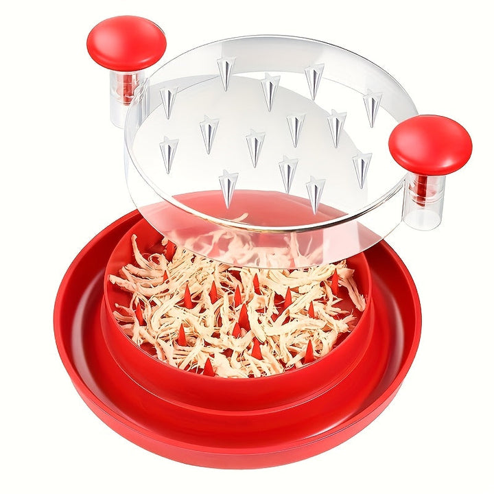 1pc Molinillo de Comida Rojo Práctico, Apto para Lavavajillas y Triturador Giratorio para Uso Fácil, Utensilios de Cocina que Ahorran Espacio, Resistente al Calor, Tapa Transparente, Antideslizante, Mango Ergonómico