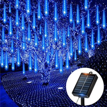 Luces Solares de Lluvia Meteórica Loyyz para Exteriores - Decoración de Jardín con Panel Solar, IPX4 Alta Calidad, Efecto Cielo Estrellado, LED Eficiente en Energía, Ideal para Bodas, Pascua, Ramadán, Patio o Techo - Iluminación Festiva y Decoraciones So