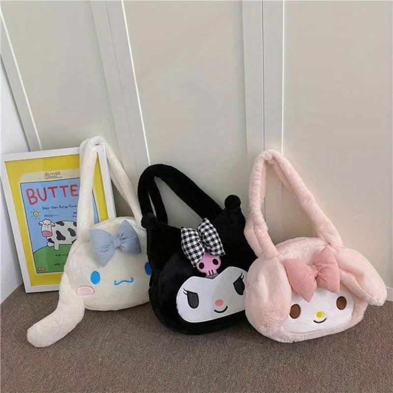 New Cartoon-Style Large-Capacity Plush Toy Bags for Wholesale, Versatile Sanrio Storage Bags.