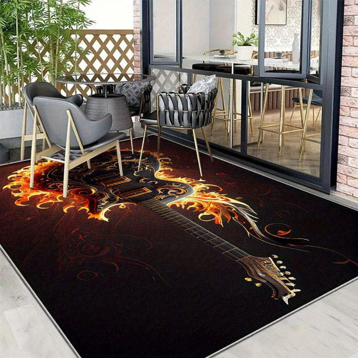 Alfombra de Camping Exterior Estampada Velvet 853g/m² - Lujosa, Antideslizante en Crema Francesa para Espacios de Ocio y Lujo | Diseño Geométrico Moderno Abstracto, Gruesa y Lavable a Máquina | Ideal para Decoración de Jardín y Acampadas