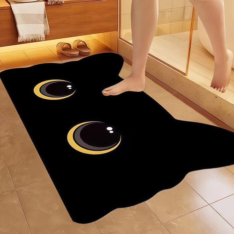 1 pieza, alfombrilla de baño de arcilla de diatomeas negra, rápida secado, anti-deslizante, gruesa y fuerte absorción, lavable, poliéster con base de arcilla de diatomeas de goma, perfecta para duchas, cocinas, salas de estar y suelos de dormitorios.