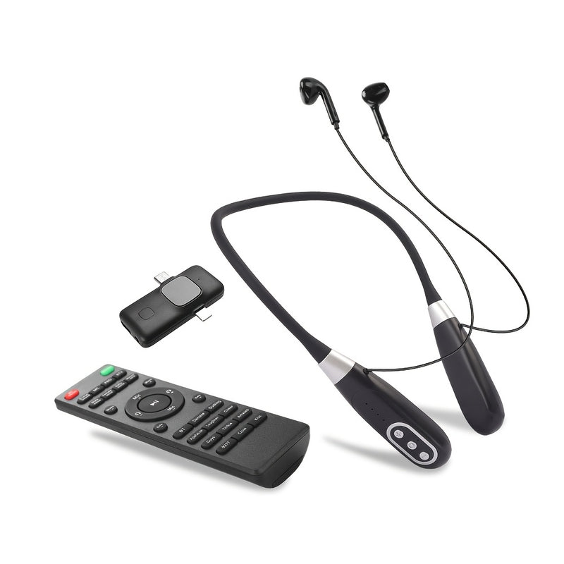 Conjunto de Equipo para Podcasting LMBGM, Auriculares con Micrófono Inalámbrico, Receptor de Tarjeta de Voz Remota Multifunción para Lightning/Type-C, Ideal para Grabación, Canto, Transmisión en Vivo y Juegos (Regalos para Navidad)