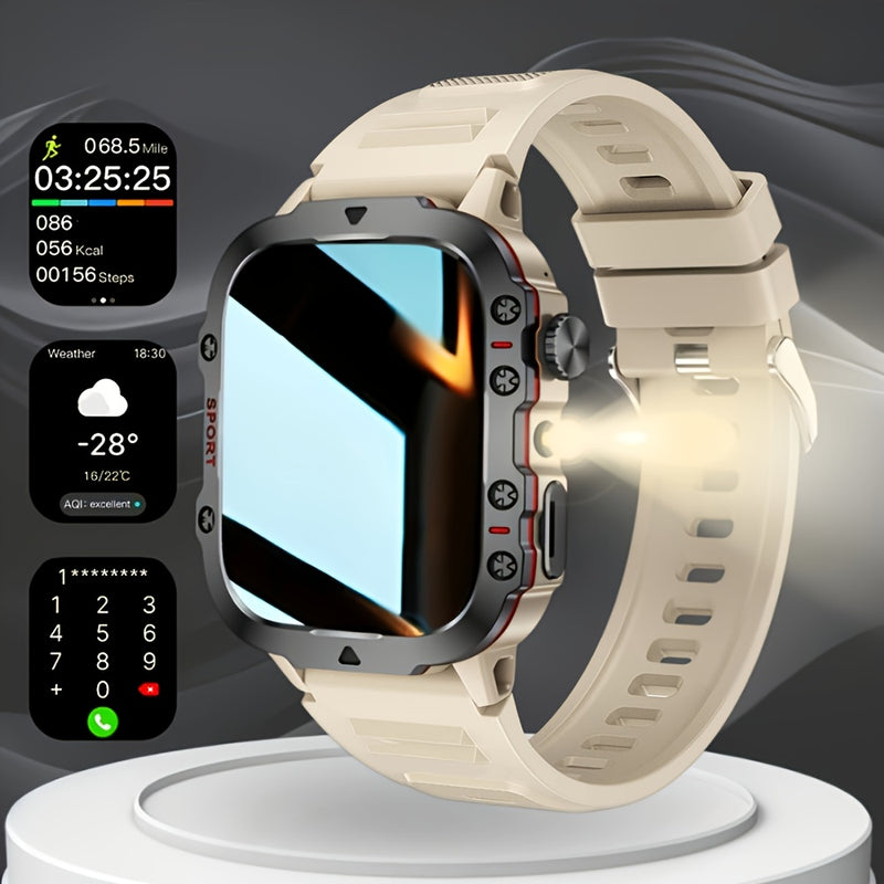 Reloj Inteligente, Pantalla táctil completa de 4,65 cm, Seguimiento de actividad, Pulsera y mensaje, Podómetro, Múltiples modos deportivos, Compatible con iPhone/Android, Estilo simple, Caja de aleación cuadrada, Pulsera de silicona, Accionamiento electr