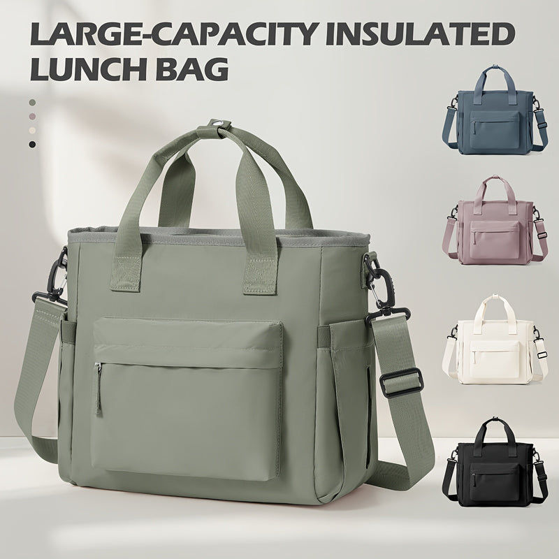 Nevera Térmica Reutilizable para Hombres y Mujeres, Bolsa de Almuerzo Aislada Antifugas con Correa de Hombro, Ideal para Trabajo, Picnic, Camping, Escuela o Playa – Regreso a Clases