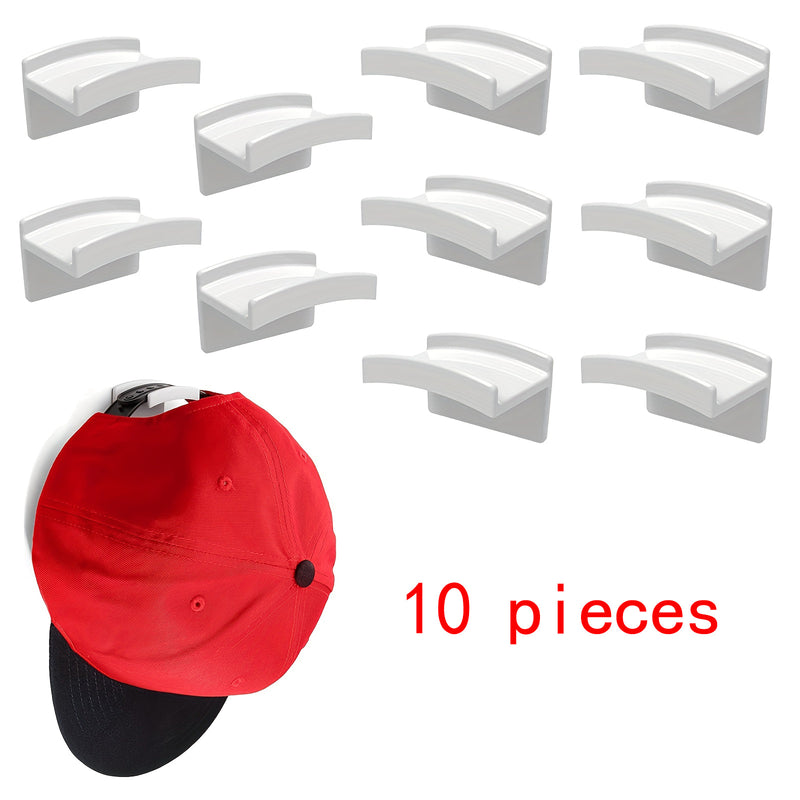 Ganchos de sombrero de plástico de estilo casual, ganchos adhesivos sin taladro para montaje en pared, soportes multifuncionales de fácil instalación para gorras de béisbol, organizador de ahorro de espacio para sombreros, ganchos de utilidad