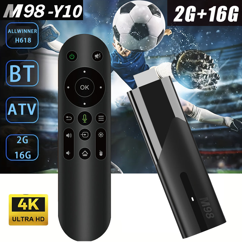 Dispositivo de streaming con control de voz de Google M98-Y10, actualizado a Android 13, mini TV Stick 4K | WiFi 6, 2.4G/5G | 2GB RAM 16GB ROM | Soporte HDR 4K | Reproductor de medios de TV inteligente mini HD, ultra compacto Plug&Play | Cine en casa por