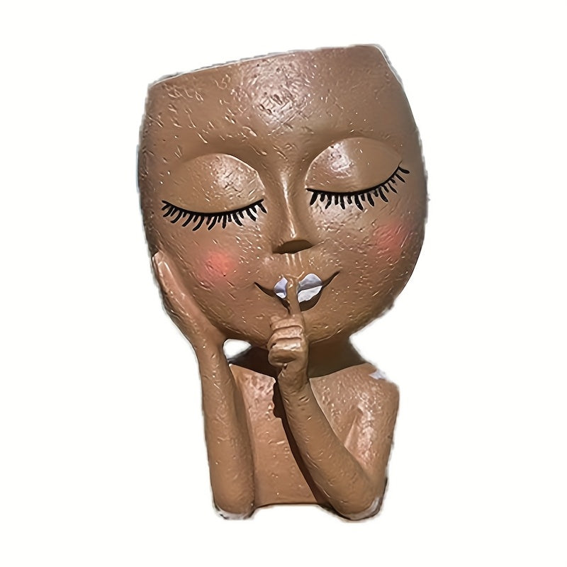 1 pieza de maceta clásica de resina con agujero de drenaje, acabado pintado, forma irregular, maceta decorativa colgante para uso interior y exterior, maceta de exterior.