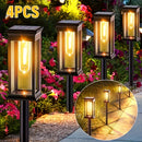 Conjunto de 4 Luces Solares Comerciales para Calles y Áreas, Luces Solares Exteriores para Aceras, Luces Inteligentes con Encendido/Apagado Automático, Luces Decorativas Solares para Jardines y Paisajes, Luces Solares IP44 para Calles, Entradas, Céspedes