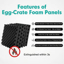 40pcs Paneles de Espuma de Alta Densidad Negros para Insonorización 30x30x3cm, Tableros Acústicos Retardantes de Llama para Estudios de Grabación, Salas de Conferencias, Estudios de Música, Estudios de Danza, Salas de Podcast, Salas de Juegos, Cines en C