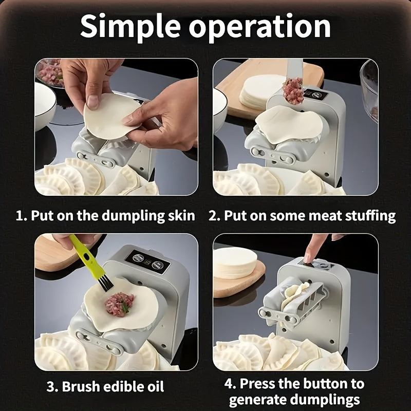 1 pieza, máquina de dumplings eléctrica, máquina de dumplings automática recargable mejorada 2023, carga USB, batería de litio, accesorio capacitivo, crea 1500 dumplings cuando está completamente cargada, electrodoméstico compacto de cocina, máquina de h