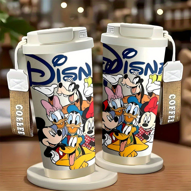 1 unidad de taza de viaje de 18 oz Disney Mickey Mouse, taza de acero inoxidable, termos a prueba de fugas con tapa para bebidas frías y calientes, ideal para actividades al aire libre y en el auto, modelo KFB03221