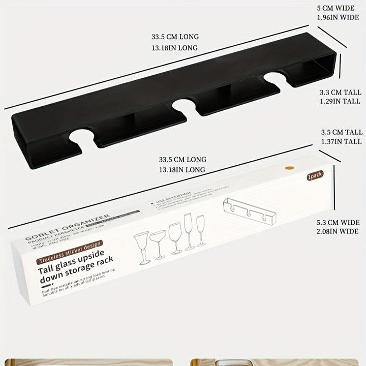 2/4/6 piezas, soporte para copas de vino, acabado pulido, estante colgante de plástico, soporte de secado de vidrio de pierna alta para almacenamiento y organización de bar de cocina.